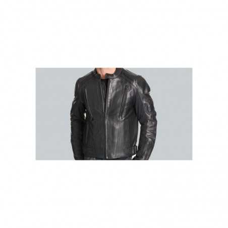 Men's Padded Black Leather Motorcycle Jacket