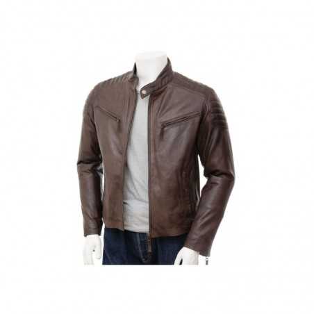 Men's Quilt Elegant Classic Real Leather Biker Jacket