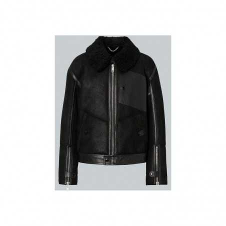 Men’s Jet Black Shearling Leather Jacket