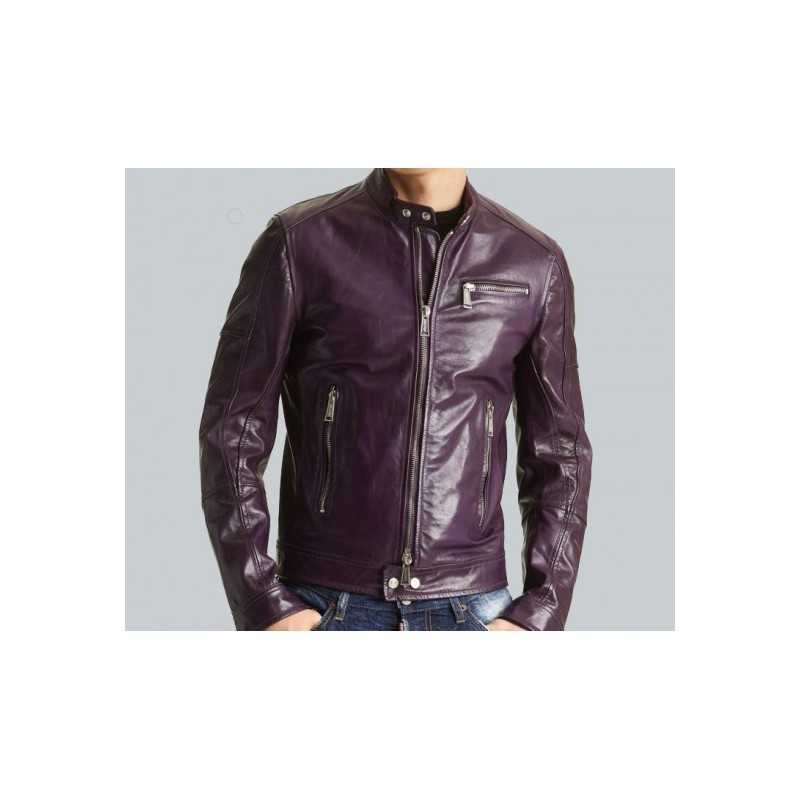 Men’s Motorcycle Purple Jacket