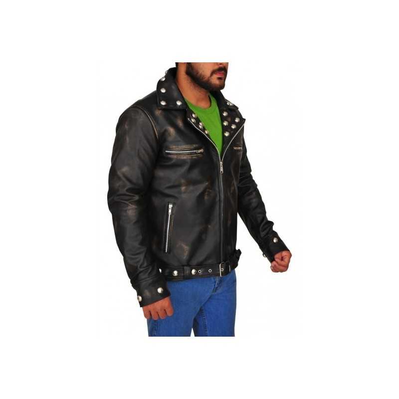 Luca Designs Tunnel Snakes Rule Fallout Leather Motorcycle Jacket - 4XL / Vegan Leather