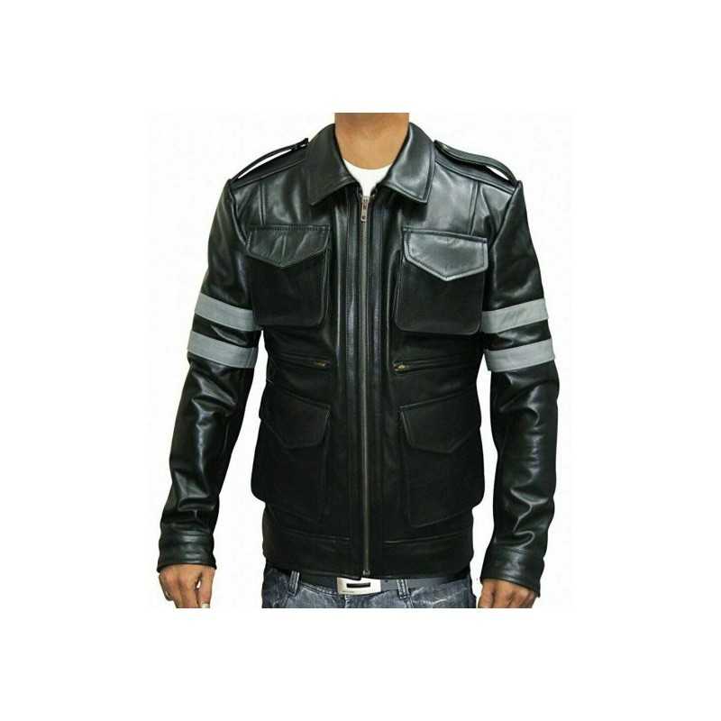 Resident Evil 6 Leon Leather Jacket Cosplay Costume Coat