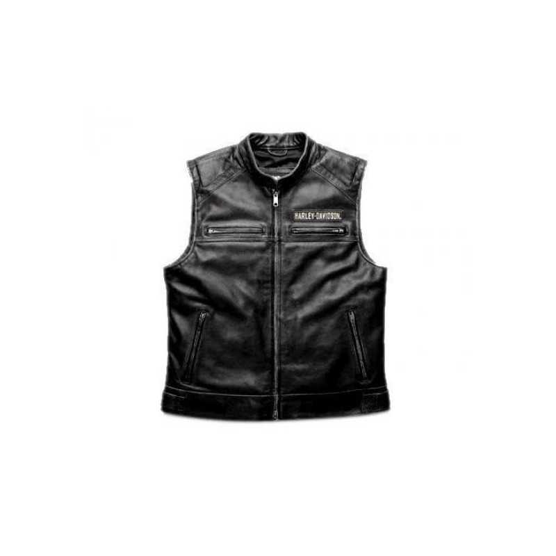 WWF Bill Goldberg Vintage Look Men's Harley Davidson Passing Link Leather Vest