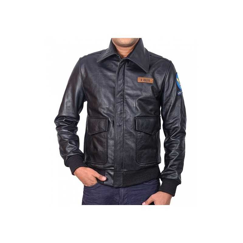 Steve McQueen The Great Escape Black Leather Jacket