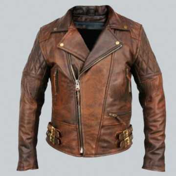 Quilted Motorcycle Rustic Vintage Jacket
