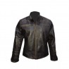 Men's Vintage Biker Retro Motorcycle Cafe Racer Distressed Leather Jacket