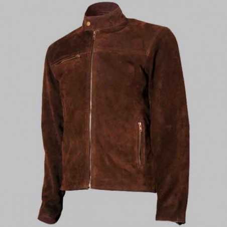 New Men's Tom Cruise Brown Suede Leather Jacket
