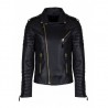 New Men's Genuine Lambskin Quilted Biker Jacket Motorcycle Slim fit Leather Jacket