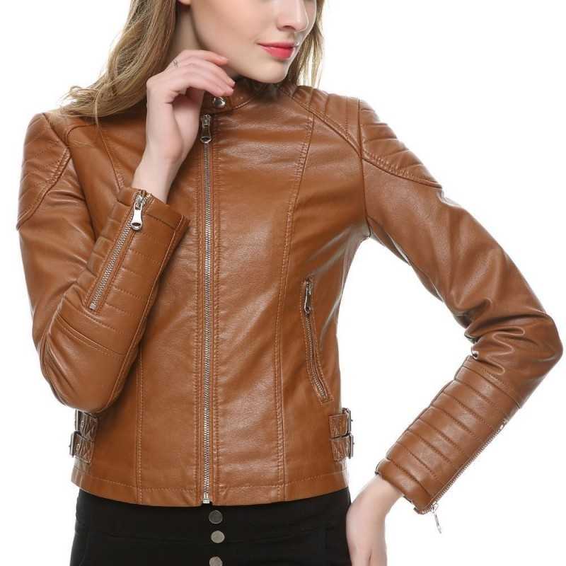 Women's Genuine Lambskin Leather Motorcycle Slim Fit Moto Designer Biker Jacket