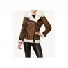 Asymmetrical Faux Leather Shearling Jacket