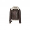 Women Squirrel Shearling Brown Leather Jacket
