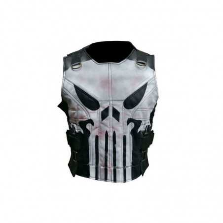 Men's The Punisher Season 2 Jon Bernthal Black Real Leather Vest