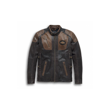 Harley Davidson Triple Vent System Brown Leather Jacket