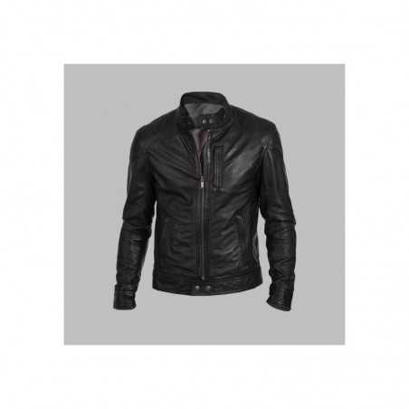 Hunt Black Biker Leather Jacket