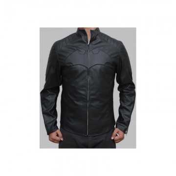 Men's Batman Black Logo Leather Jacket