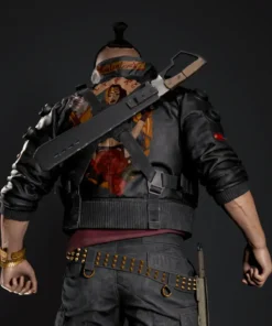 Alternative view of Cyberpunk 2077 Jackie Welles Bomber Leather Jacket