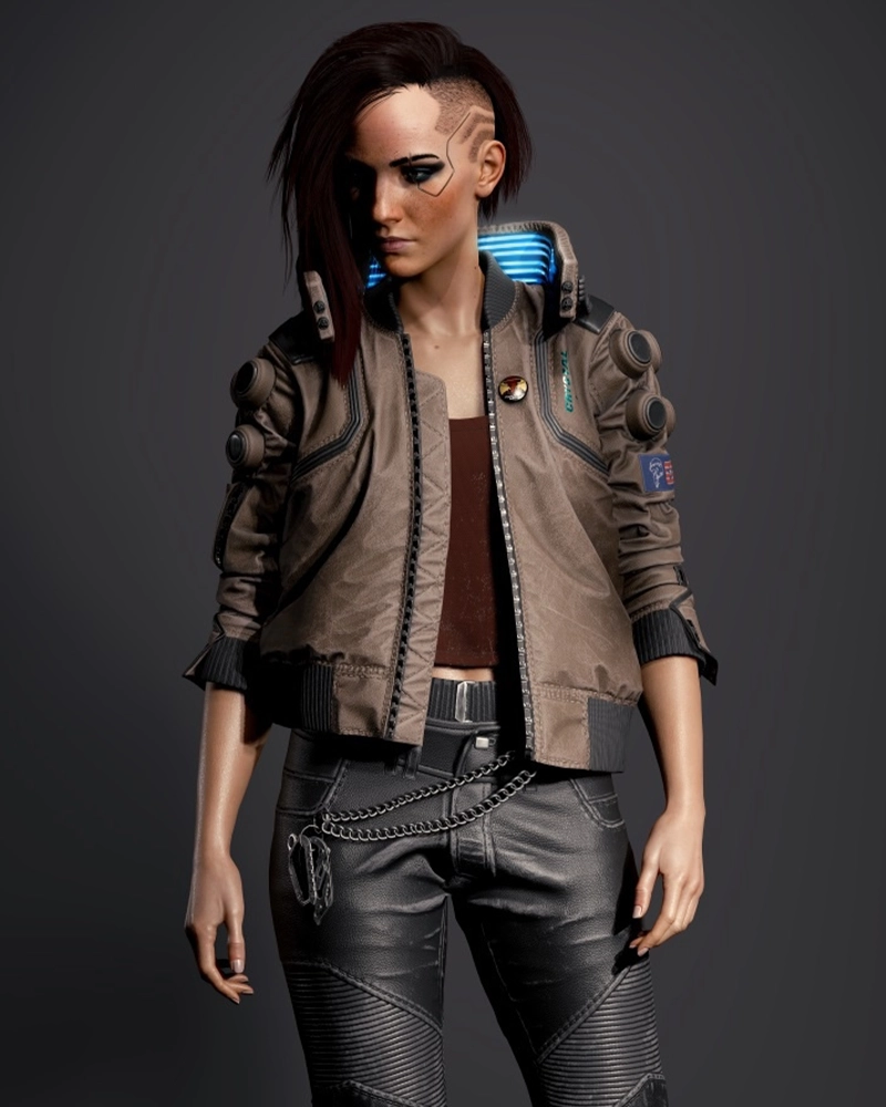 Cyberpunk 2077 Valerie Samurai Leather Bomber Jacket