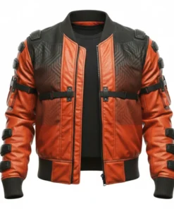 Alternative view of Cyberpunk 2077 Samurai Orange Bomber Jacket