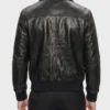 Jung Kook Watch Event Bomber Black Leather Jacket - Image 3