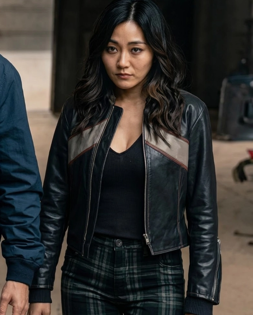 karen fukuhara biker jacket