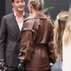 Lindsey Vonn F1 World Premiere Brown Leather Jacket - Image 8