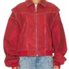 Off Campus Mika Abdalla Red Bomber Leather Jacket - Image 2