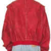 Off Campus Mika Abdalla Red Bomber Leather Jacket - Image 3