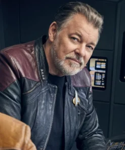 star trek picard s03 captain riker black leather jacket