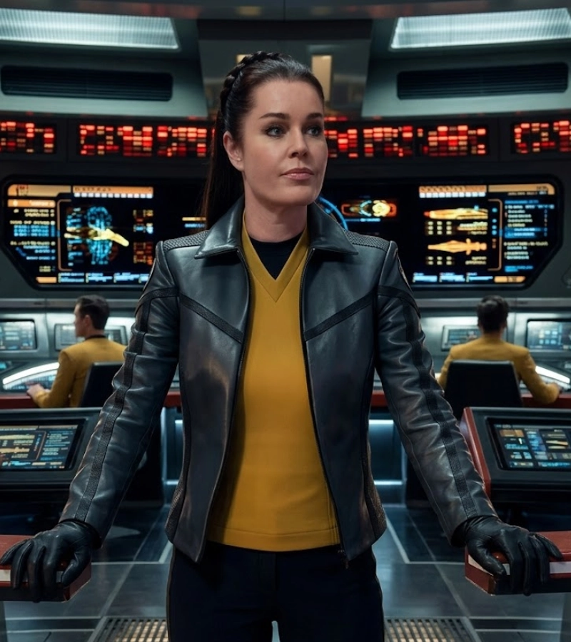 star trek strange new worlds grey leather jacket