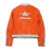 Timothée Chalamet Avirex Orange Leather Jacket - Image 3