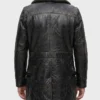 Fred Armisen Wednesday Shawl Collar Black Leather Coat - Image 3