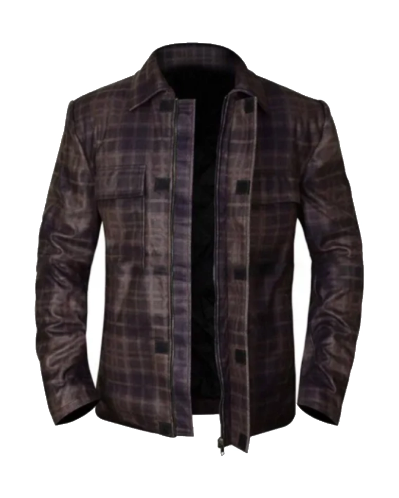Alternative view of Yellowstone S02 John Dutton Brown Plaid Jacket