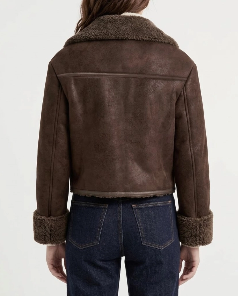 a wild west christmas shearling leather jacket