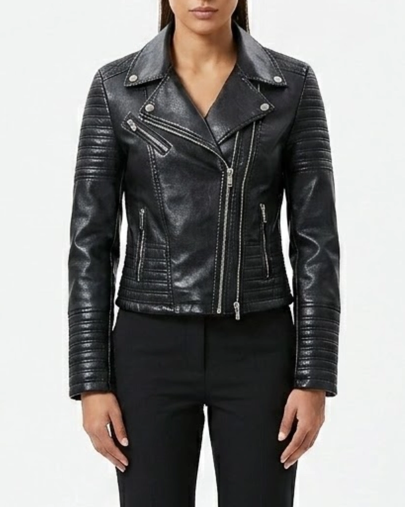 Alternative view of Yellowstone S04 Beth Dutton Black Biker Leather Jacket
