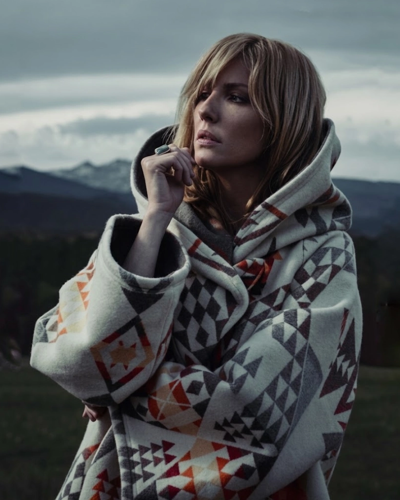 Yellowstone Beth Dutton White Wool Cloak Coat