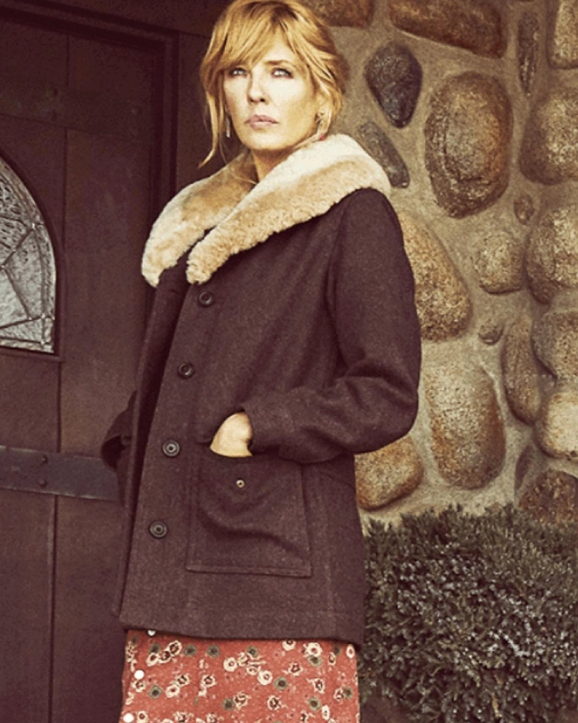 Alternative view of Yellowstone Beth Dutton Brown Wool Coat