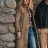 Yellowstone S02 Beth Dutton Brown Suede Leather Coat