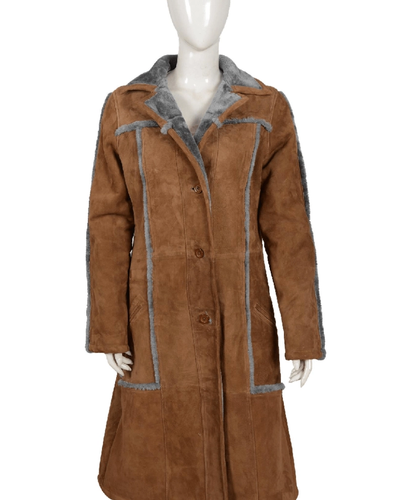 Alternative view of Yellowstone S02 Beth Dutton Brown Suede Leather Coat
