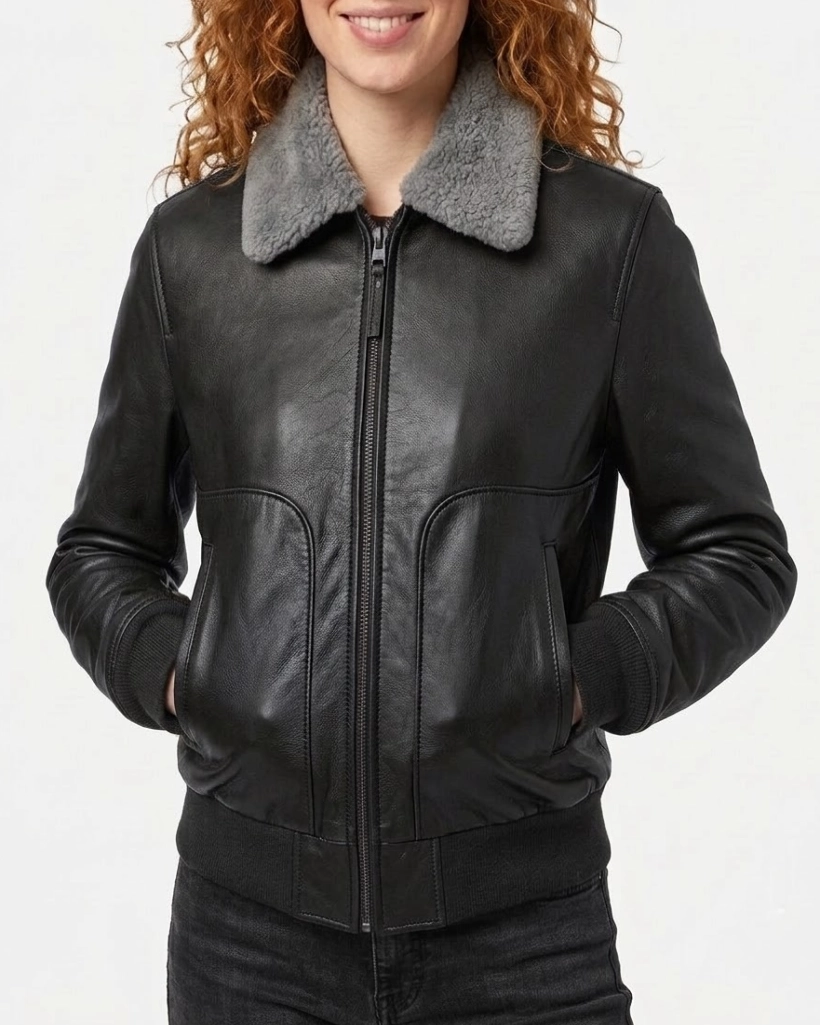 Alternative view of The Yeti Brittany Allen Black Leather Jacket