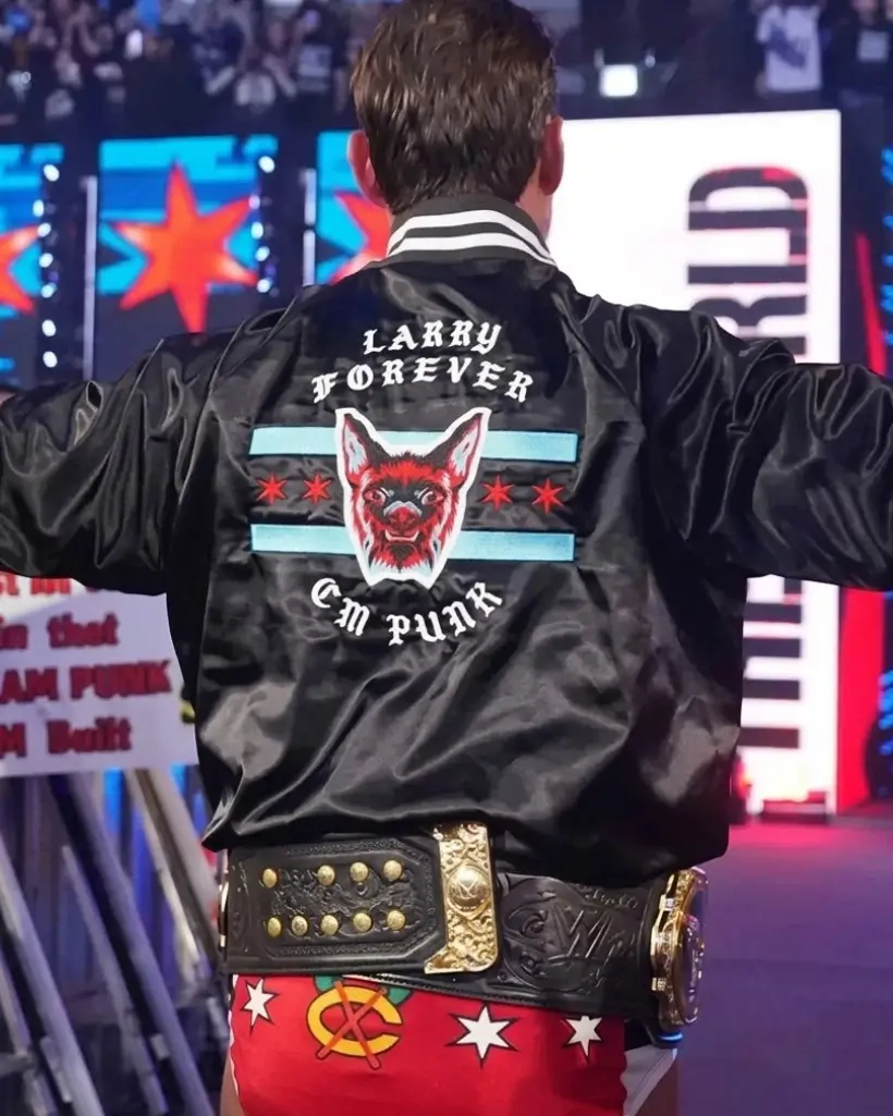 Larry Forever CM Punk Black Satin Jacket - Image 6