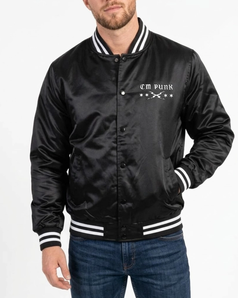 Alternative view of Larry Forever CM Punk Black Satin Jacket