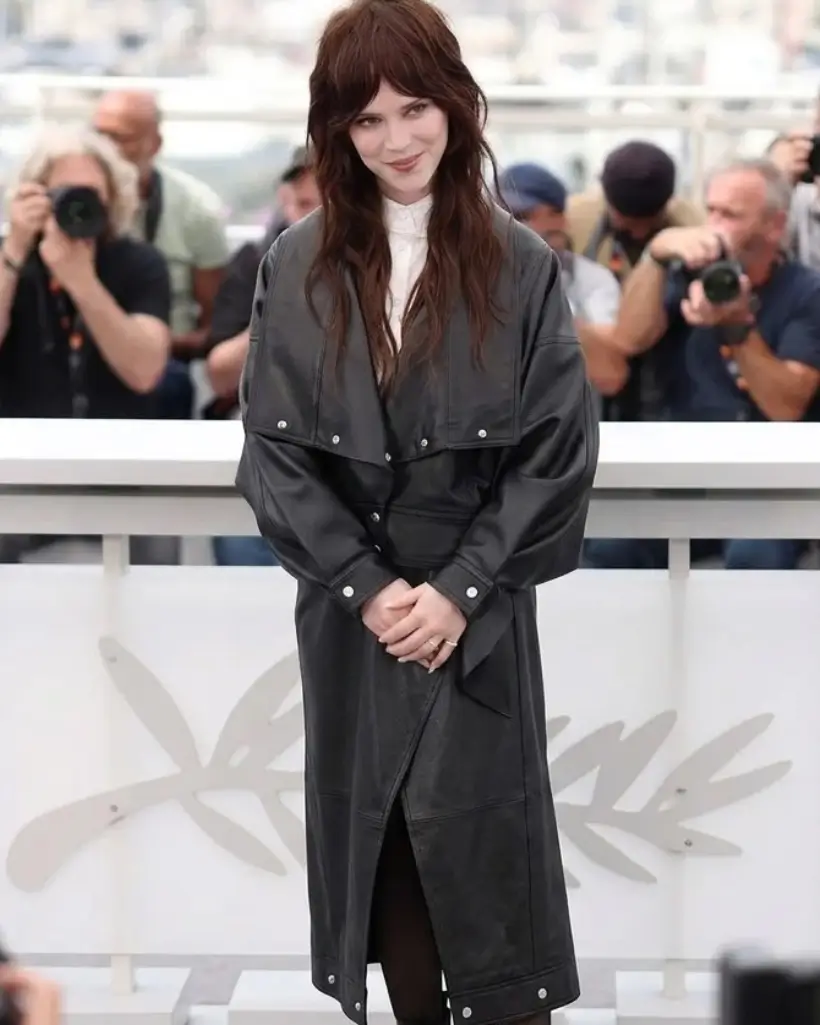elle sophie black leather jacket