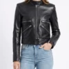 The Drama Zendaya Black Leather Jacket - Image 2