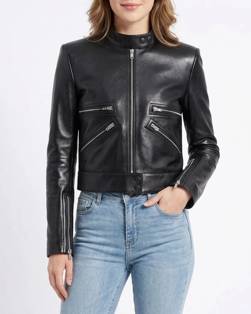 Alternative view of The Drama Zendaya Black Leather Jacket