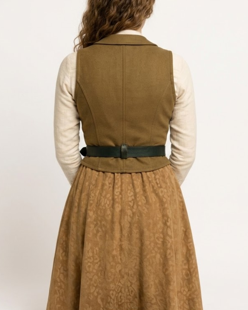 Yellowstone 1883 Margaret Dutton Brown Wool Vest - Image 3