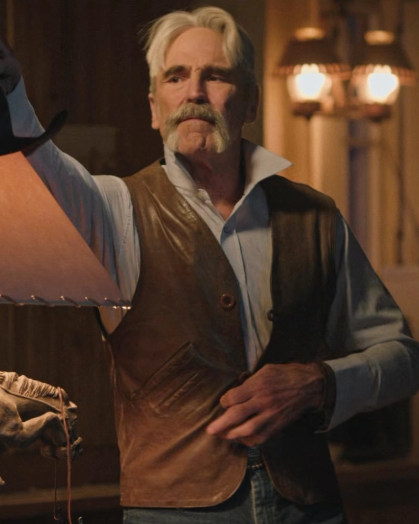 Yellowstone S04 Forrie J. Smith Brown Leather Vest
