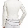 Hannah Montana White Cropped Leather Jacket - Image 3