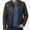 hugh laurie black leather jacket