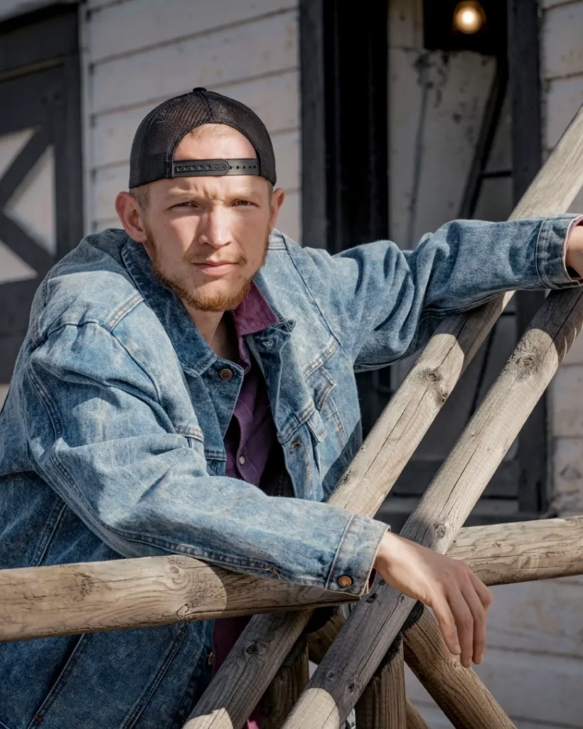 Alternative view of Yellowstone Jefferson White Denim Trucker Jacket