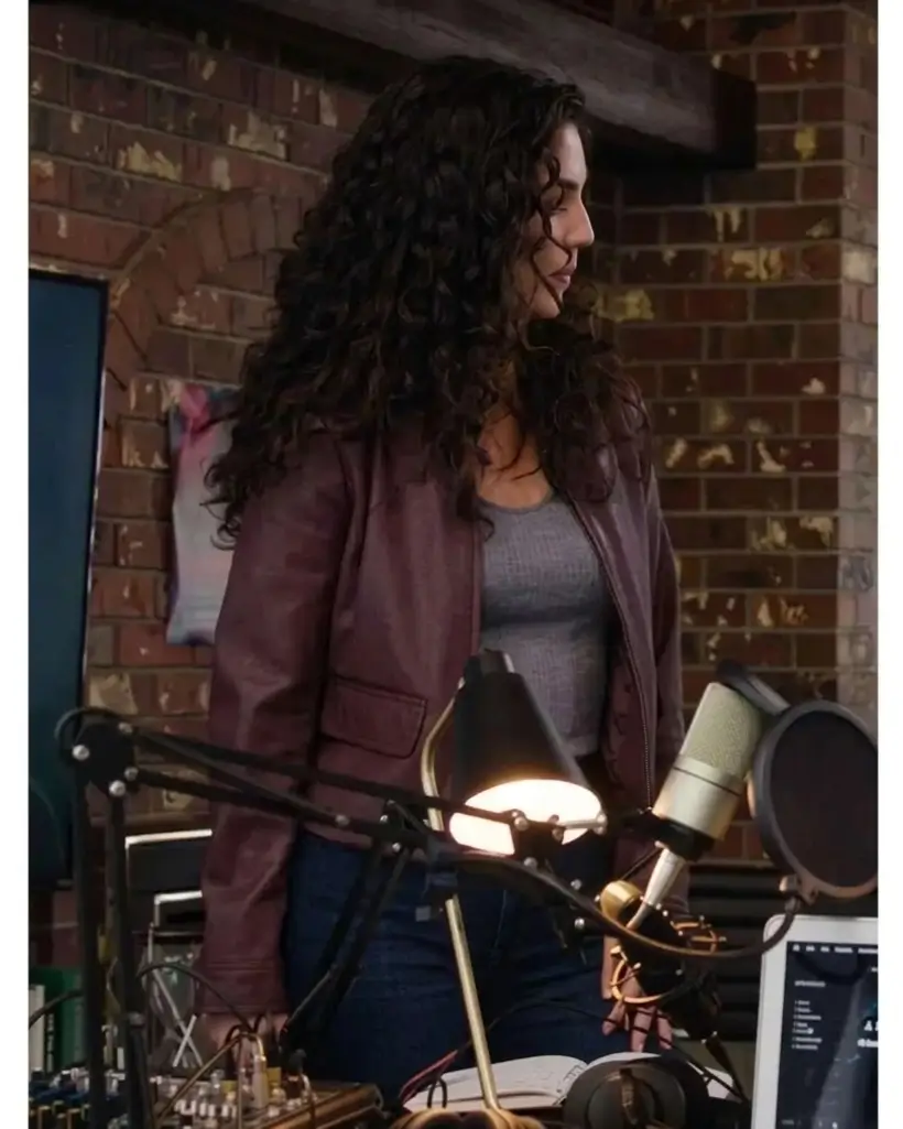 Wild Cards S03 Kaylah Zander Burgundy Leather Jacket - Image 5